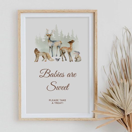 Dieren Woodland Baby's zijn Sweet Sign Poster