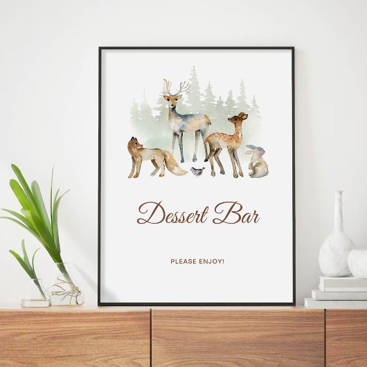 Dieren Woodland Dessert Bar Teken Poster