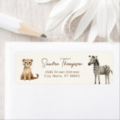 Dieren Zebra Lion Safari Retouradres Etiket (Insitu)