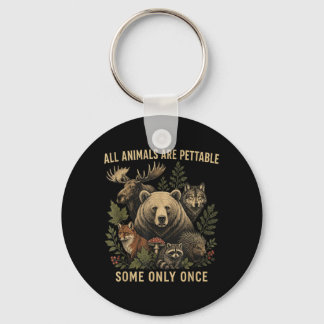 Dieren Zijn Aaibaar Sommige Slechts Vintage Retro Sleutelhanger
