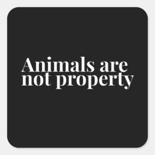 Dieren zijn geen eigendom of dierenrechten vierkante sticker