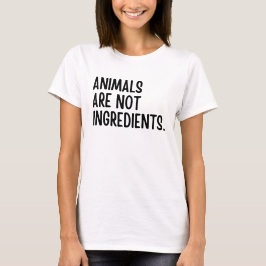 Dieren zijn geen ingrediënten t-shirt (Voorkant)