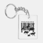 Dieren zijn geen producten met landcode Vegan Sleutelhanger (Voorkant Links)
