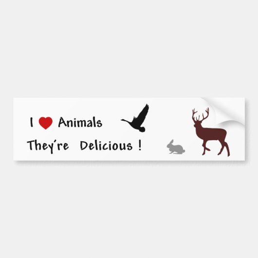 Dieren zijn heerlijk bumpersticker (Voorkant)