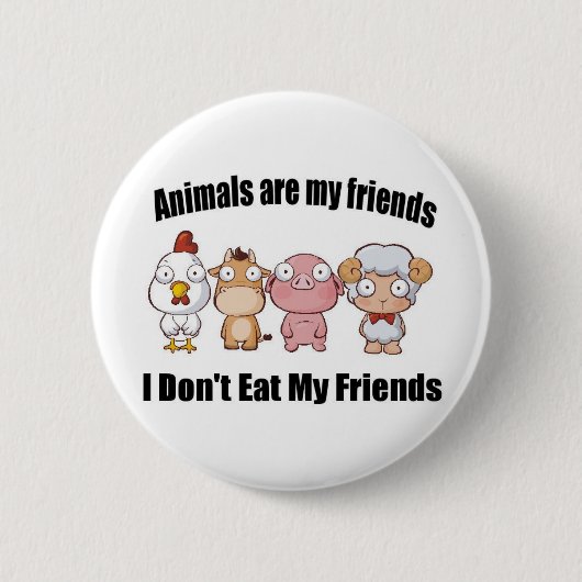 Dieren zijn mijn vrienden ronde button 5,7 cm (Voorkant)