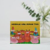 " dieren zijn ook menselijk " - briefkaart (Staand voorkant)