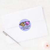 Dieren zijn vrienden, geen eten! ronde sticker (Envelop)