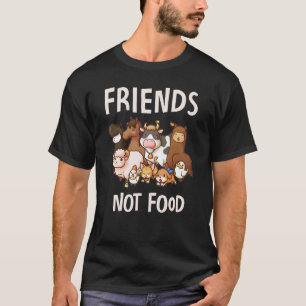 Dieren zijn vrienden geen voedsel varken koe schaa t-shirt