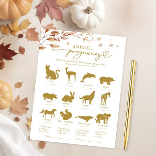 Dieren Zwangerschap Baby Shower Spel Kaart