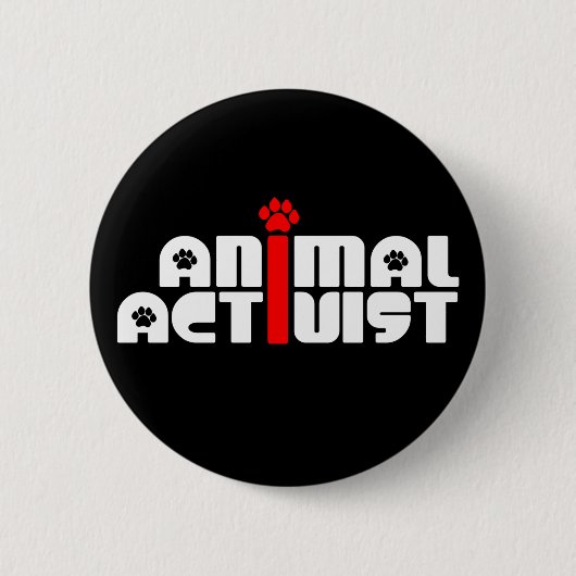 Dierenactivist Ronde Button 5,7 Cm (Voorkant)