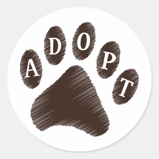 Dierenadoptie Ronde Sticker (Voorkant)