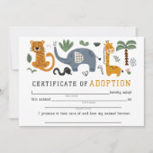 Dierenadoptiecertificaat Twee wilde Safari-Kindere Kaart (Voorkant)