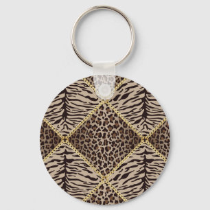 Dierenafdrukdiamantontwerpsleutelketen Sleutelhanger