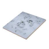 Dierenafdrukken in de Sneeuw Tegel Tegeltje (Zijkant)
