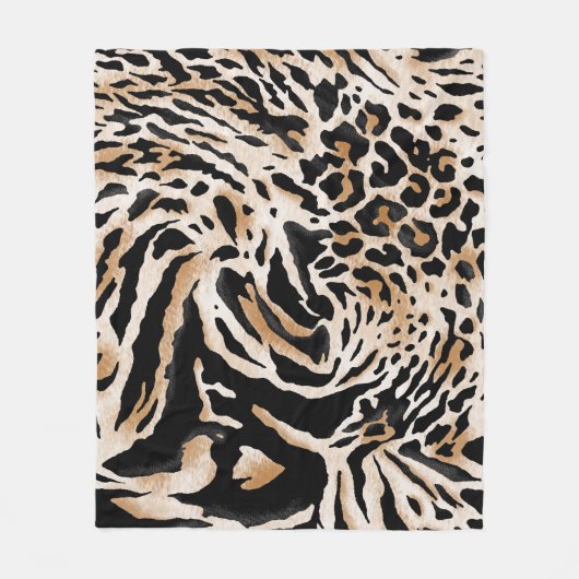 Dierenafdrukken: Leopard Zebra Tijger Fleece Deken (Voorkant)