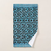Dierenafdrukken Zwart en Blauw Bad Handdoek (Handdoek)