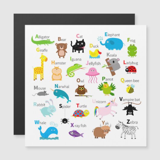 Dierenalfabet (Voorkant / Achterkant)