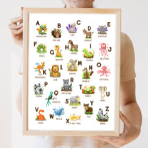 Dierenalfabet ABC Classroom Educatief Poster