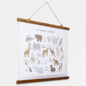 Dierenalfabet ABC Kinder Room Decor Hangend Wandkleed (Gebogen)