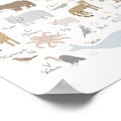 Dierenalfabet ABC Kinder Room Decor Poster (Hoek)