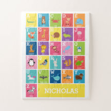 Dierenalfabet | Alfabet Kinder Puzzle