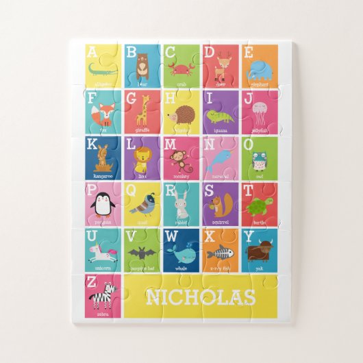 Dierenalfabet | Alfabet Kinder Puzzle Legpuzzel (Verticaal)