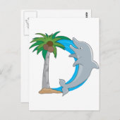 Dierenalfabet Dolphin Briefkaart (Voorkant / Achterkant)
