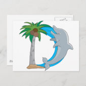 Dierenalfabet Dolphin Briefkaart (Voorkant / Achterkant)