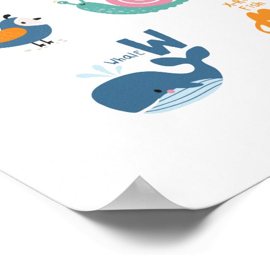 Dierenalfabet Doodle Poster (Hoek)