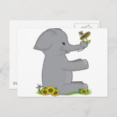 Dierenalfabet Elephant Briefkaart (Voorkant / Achterkant)
