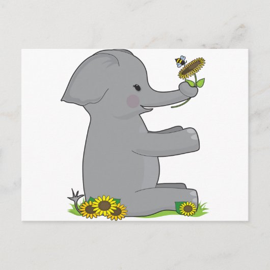 Dierenalfabet Elephant Briefkaart (Voorkant)
