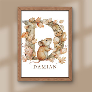 Dierenalfabet Letter D Kindernaam Muis Poster