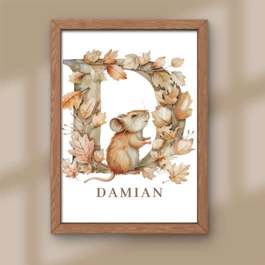 Dierenalfabet Letter D Kindernaam Muis Poster