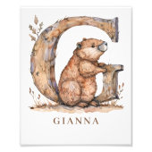 Dierenalfabet Letter G Kindernaam Nursery Poster (Voorkant)