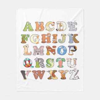 Dierenalfabet Letters ABCs Learning Fleece Deken