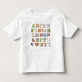 Dierenalfabet Letters ABCs Learning Kinder Shirts (Voorkant)