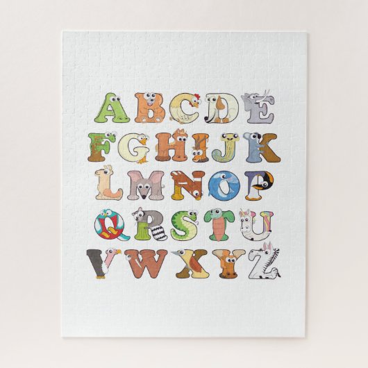 Dierenalfabet Letters ABCs Learning Legpuzzel (Verticaal)
