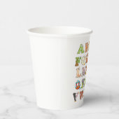 Dierenalfabet Letters ABCs Learning Papieren Bekers (Rechts)