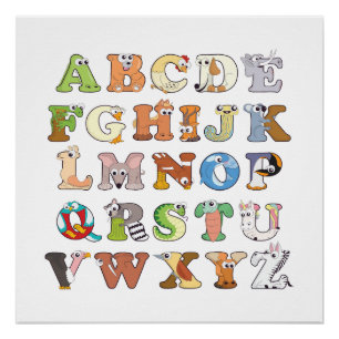 Dierenalfabet Letters ABCs Learning Perfect Poster
