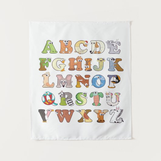 Dierenalfabet Letters ABCs Learning Wandkleed (Voorkant)