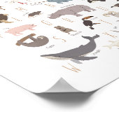 Dierenalfabet Montessori-kinderkamerposter Poster (Hoek)