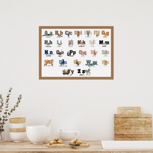 Dierenalfabet Nursery en Kind 28 x 20 Poster (Keuken)