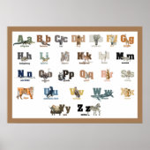 Dierenalfabet Nursery en Kind 28 x 20 Poster (Voorkant)