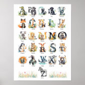 Dierenalfabet | Opvoedkunst Poster (Voorkant)