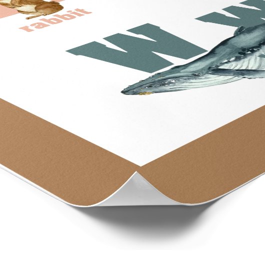 Dierenalfabet Peuterspeelzaal en Kinderen 24 x 20 Poster (Hoek)