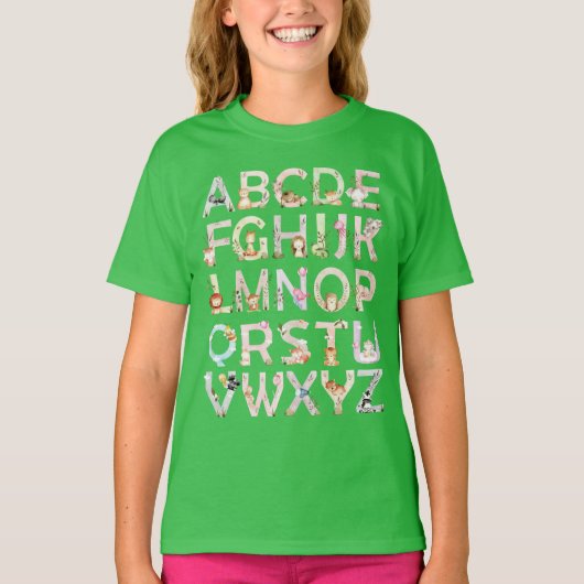 Dierenalfabet T-shirt (Voorkant)