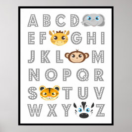 Dierenalfabet uit de Jungle Poster