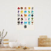 Dierenalfabet voor onderwijs aan kinderen poster (Keuken)