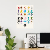 Dierenalfabet voor onderwijs aan kinderen poster (Thuiskantoor)