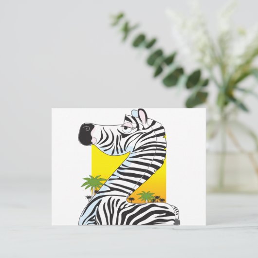 Dierenalfabet Zebra Briefkaart (Staand voorkant)